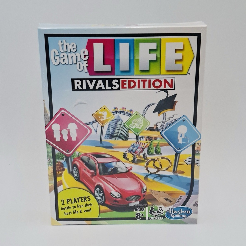 THE GAME OF LIFE RIVALS EDITION 2 PLAYERS AGES 8+ HASBRO BOARD GAME SEALED MTLD
